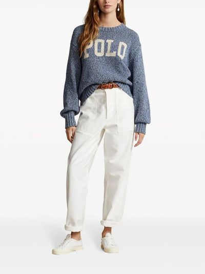 Crew Neck Sweater With Polo Written