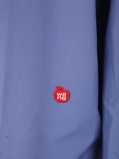 Button Up Long Sleeve Shirt With Logo Apple Patch