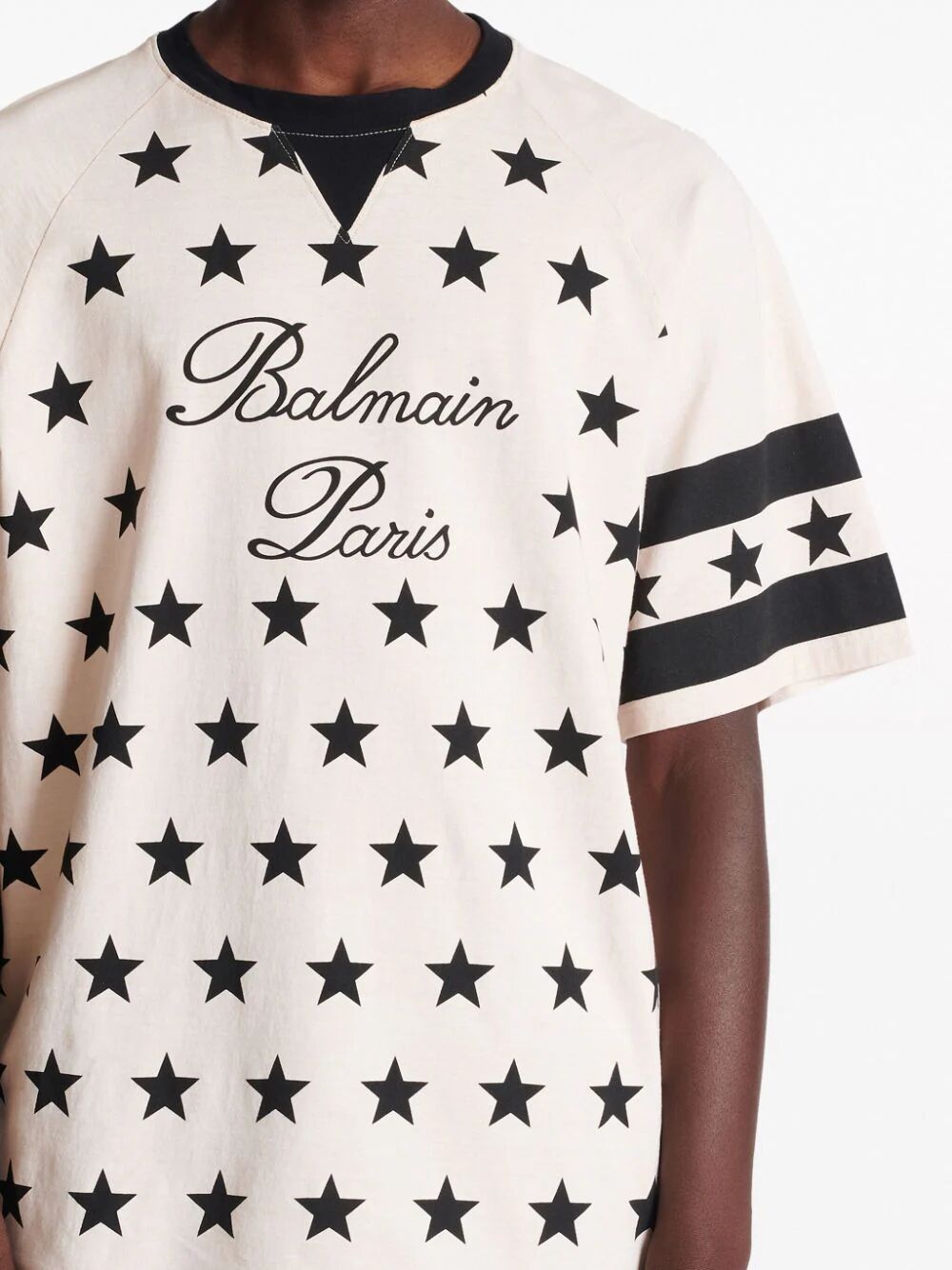 Balmain Signature Stars Print T-shirt