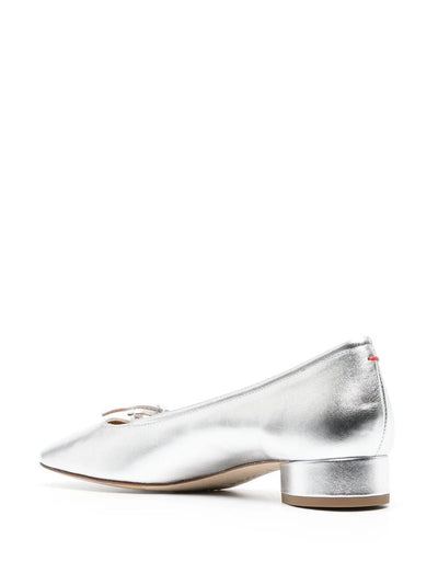 Darya Laminated Nappa Leather Silver Shoes