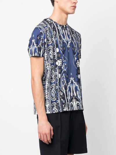 T-shirt In Cotone Con Stampa Paisley All Over