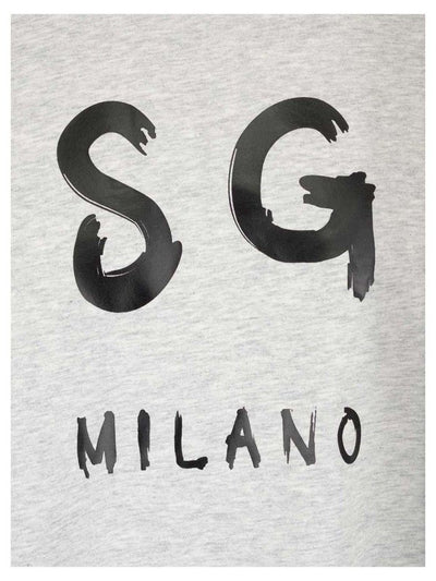 T-shirt Logo Grigia E Rossa