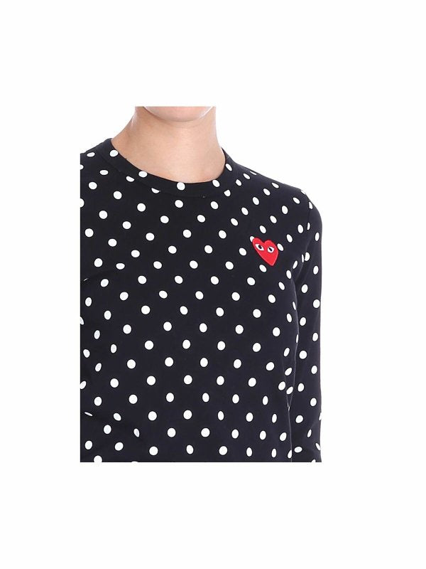 T-shirt Nera Red Heart Dot