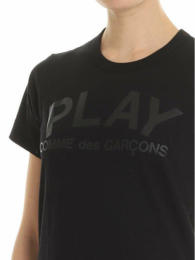 T-shirt Nera Stampa Comme Des Garcons Play