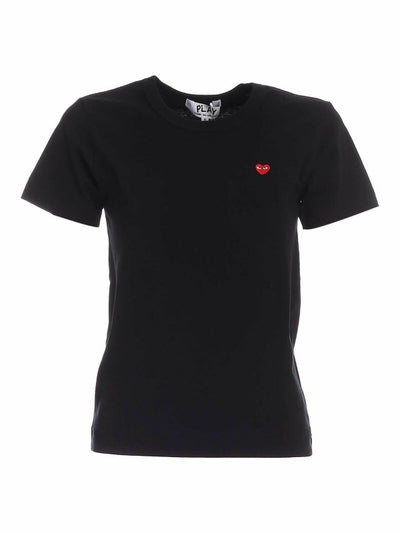 T-shirt Nera Con Patch Red Heart