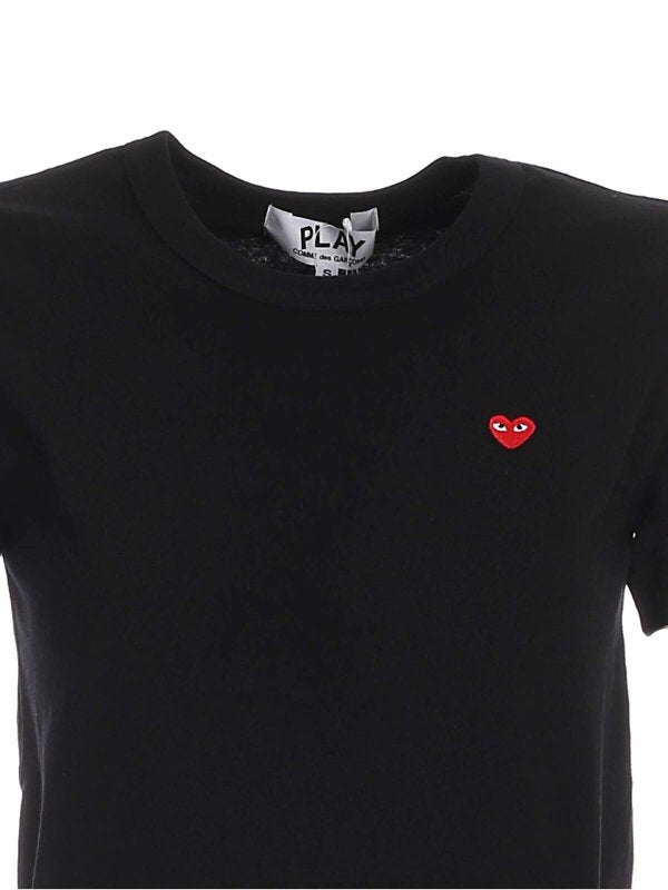 T-shirt Nera Con Patch Red Heart