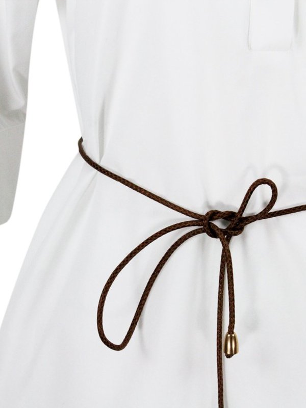 Blusa In Cotone Stile Polo Con Cintura