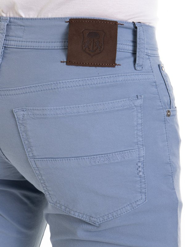 Pantaloni In Cotone A Gamba Stretta Con Logo