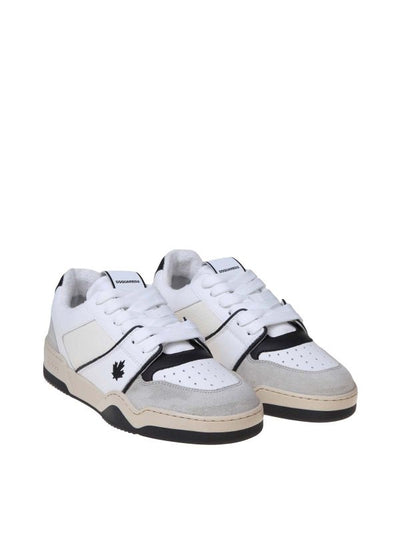 Sneakers In Pelle E Camoscio  Bianco E Nero