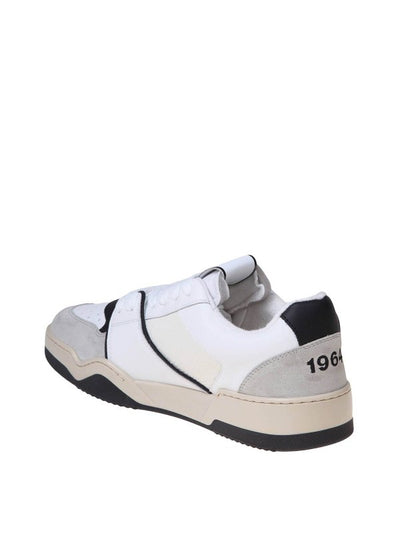 Sneakers In Pelle E Camoscio  Bianco E Nero