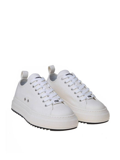 Sneakers In Canvas Di Cotone Colore Bianco