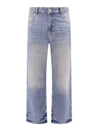 Jeans In Cotone Con Effetto Slavato