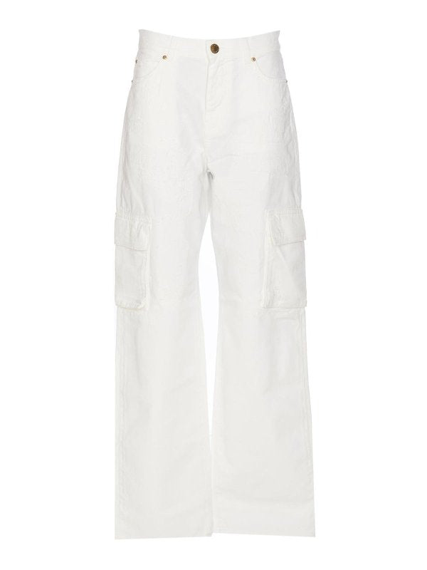 Jeans In Denim Bianco Caty Con Cerniera E