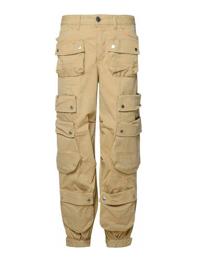 Pantaloni Cargo In Cotone Beige