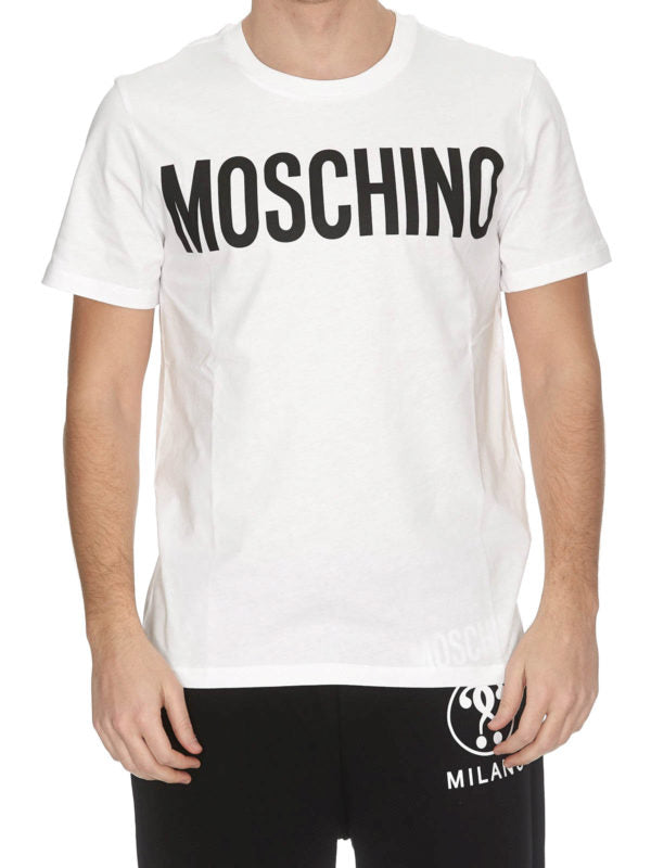 T-shirt Bianca Con Stampa Moschino