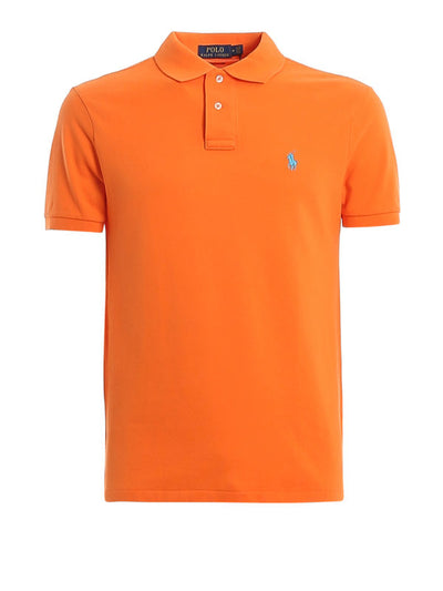 Polo In Cotone Arancio Con Ricamo Logo